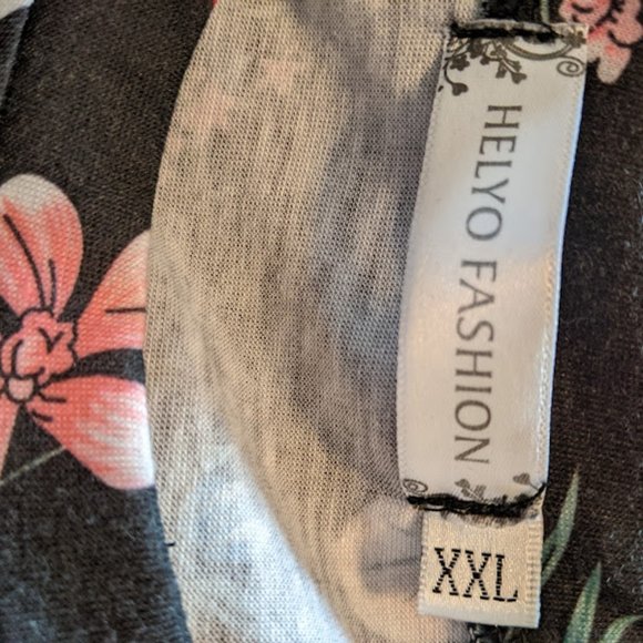 Heylo Fashion Black Floral Short Sleeve Dress Size XXL - Picture 8 of 8